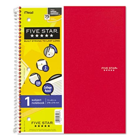 Five Star Wirebound Notebook- College Rule- Letter- White- 100 Sheets/Pad 6206